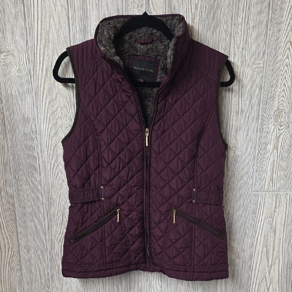 Weatherproof Jackets & Blazers - Weatherproof Ultra Soft Lining Quilted Dark Purple Vest Womens Size Small